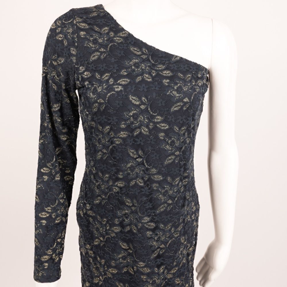 Forever 21 Juniors One Shoulder Dress L Navy Blue